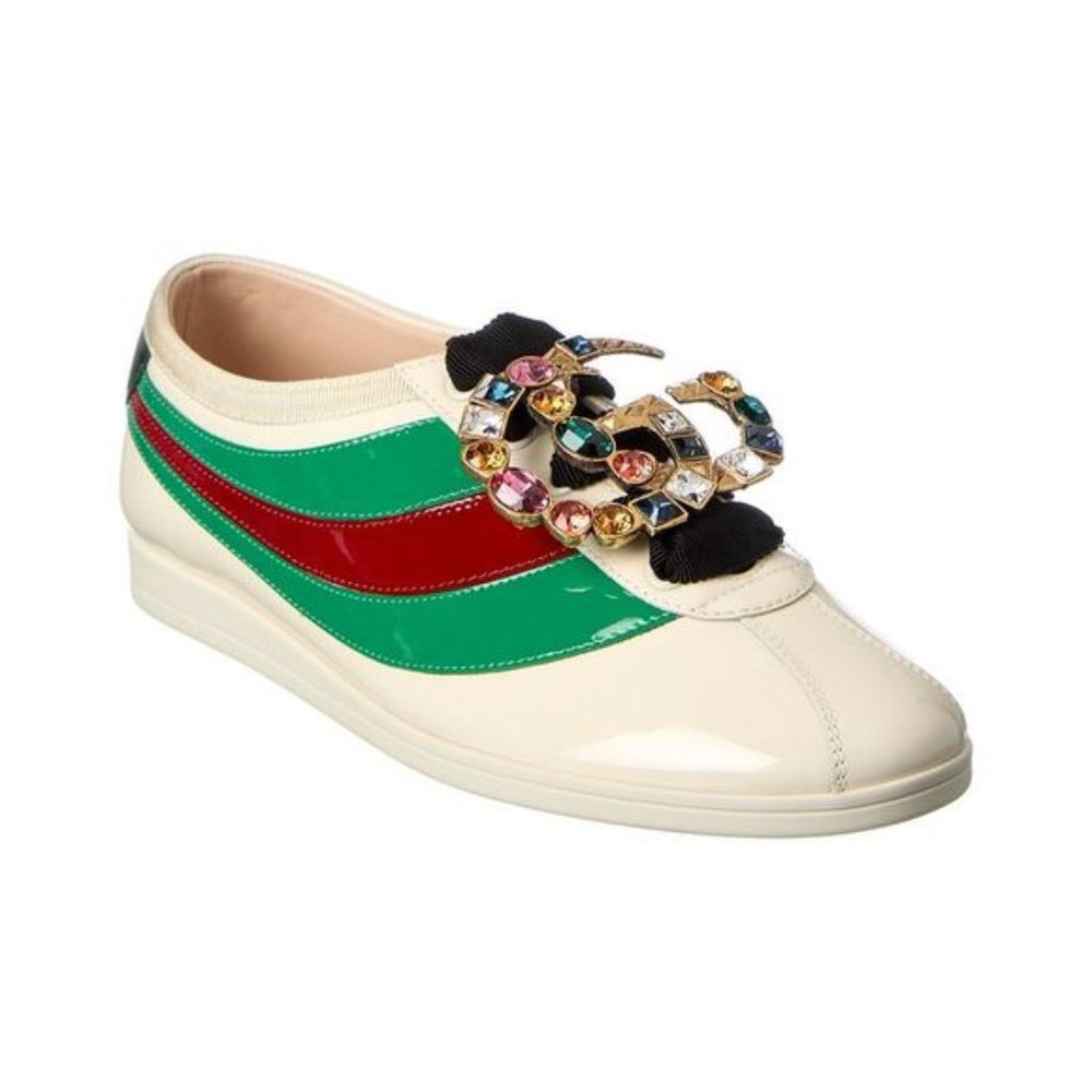 Gucci Web Accent Patent Leather Sneakers